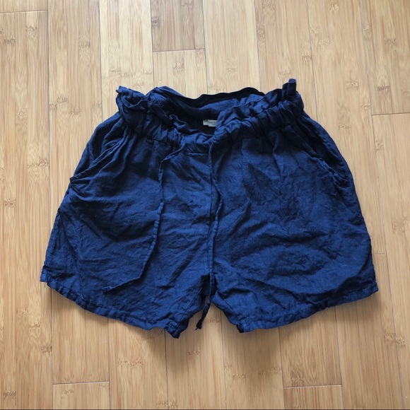 Francesca Bettini 100% linen paper bag shorts - Picture 1 of 3